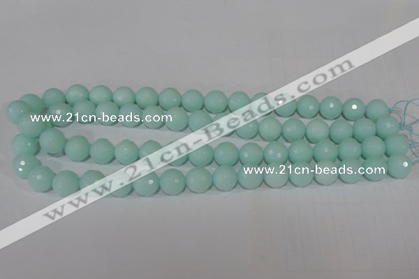 CTU2575 15.5 inches 12mm faceted round synthetic turquoise beads