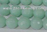 CTU2576 15.5 inches 14mm faceted round synthetic turquoise beads