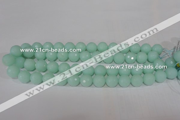 CTU2576 15.5 inches 14mm faceted round synthetic turquoise beads