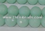 CTU2577 15.5 inches 16mm faceted round synthetic turquoise beads