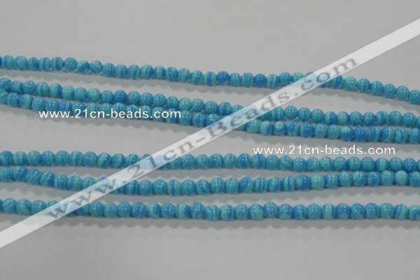 CTU2580 15.5 inches 4mm round synthetic turquoise beads