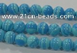 CTU2581 15.5 inches 6mm round synthetic turquoise beads