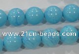 CTU2583 15.5 inches 10mm round synthetic turquoise beads