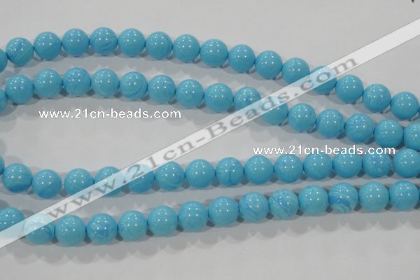 CTU2583 15.5 inches 10mm round synthetic turquoise beads