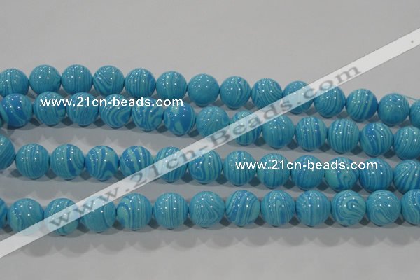 CTU2584 15.5 inches 12mm round synthetic turquoise beads