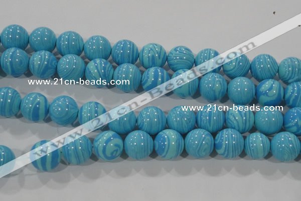 CTU2586 15.5 inches 16mm round synthetic turquoise beads