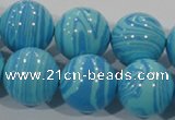 CTU2587 15.5 inches 18mm round synthetic turquoise beads