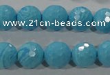 CTU2593 15.5 inches 10mm faceted round synthetic turquoise beads