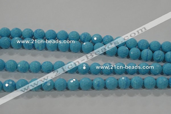 CTU2593 15.5 inches 10mm faceted round synthetic turquoise beads