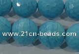 CTU2597 15.5 inches 18mm faceted round synthetic turquoise beads