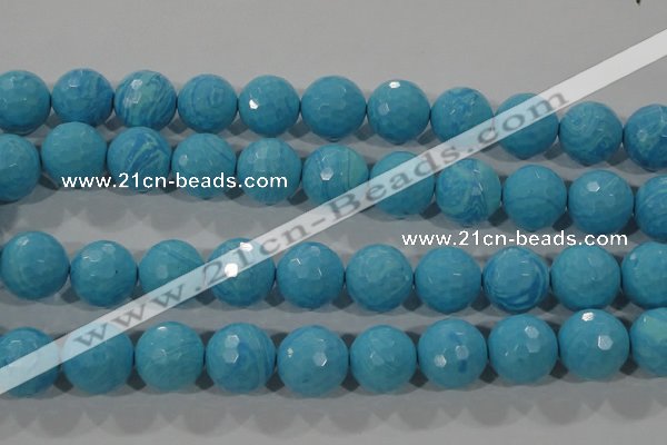 CTU2597 15.5 inches 18mm faceted round synthetic turquoise beads