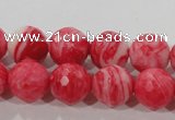 CTU2623 15.5 inches 10mm faceted round synthetic turquoise beads