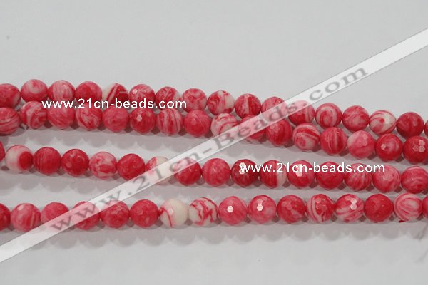 CTU2623 15.5 inches 10mm faceted round synthetic turquoise beads