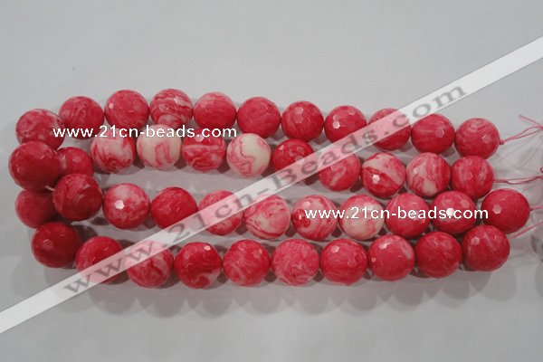 CTU2627 15.5 inches 18mm faceted round synthetic turquoise beads