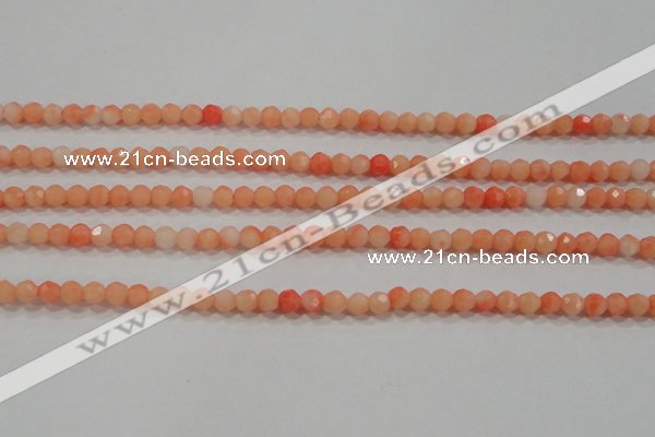 CTU2640 15.5 inches 3mm faceted round synthetic turquoise beads