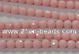 CTU2680 15.5 inches 3mm faceted round synthetic turquoise beads
