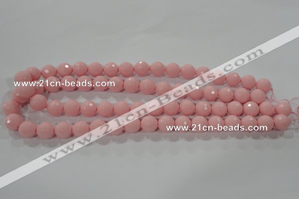 CTU2682 15.5 inches 10mm faceted round synthetic turquoise beads