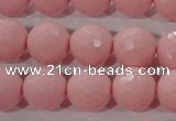 CTU2684 15.5 inches 14mm faceted round synthetic turquoise beads