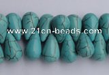 CTU27 14.5 inches 10*17mm teardrop blue turquoise beads Wholesale