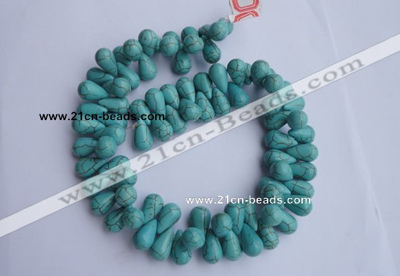 CTU27 14.5 inches 10*17mm teardrop blue turquoise beads Wholesale