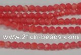 CTU2740 15.5 inches 4mm faceted round synthetic turquoise beads