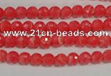 CTU2741 15.5 inches 6mm faceted round synthetic turquoise beads