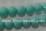 CTU2781 15.5 inches 6mm faceted round synthetic turquoise beads