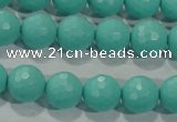 CTU2782 15.5 inches 8mm faceted round synthetic turquoise beads