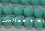 CTU2783 15.5 inches 10mm faceted round synthetic turquoise beads