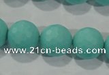 CTU2784 15.5 inches 12mm faceted round synthetic turquoise beads