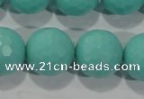 CTU2787 15.5 inches 18mm faceted round synthetic turquoise beads