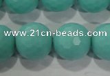 CTU2788 15.5 inches 20mm faceted round synthetic turquoise beads