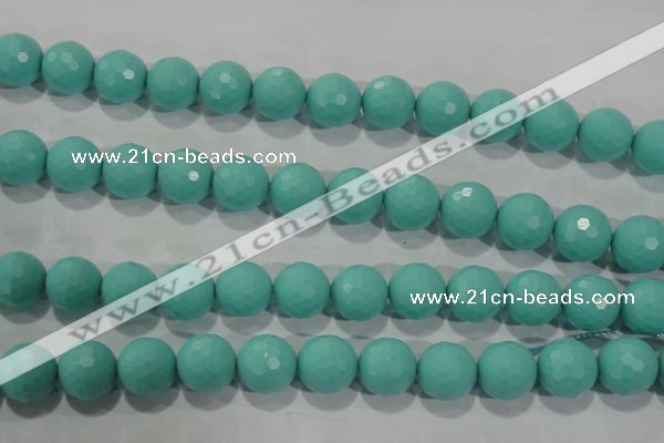 CTU2788 15.5 inches 20mm faceted round synthetic turquoise beads