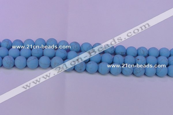 CTU2850 15.5 inches 4mm round matte turquoise beads