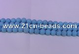 CTU2851 15.5 inches 6mm round matte turquoise beads