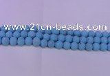 CTU2852 15.5 inches 8mm round matte turquoise beads