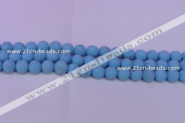 CTU2854 15.5 inches 12mm round matte turquoise beads