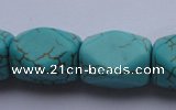 CTU29 15.5 inches 13*18mm faceted cuboid blue turquoise beads