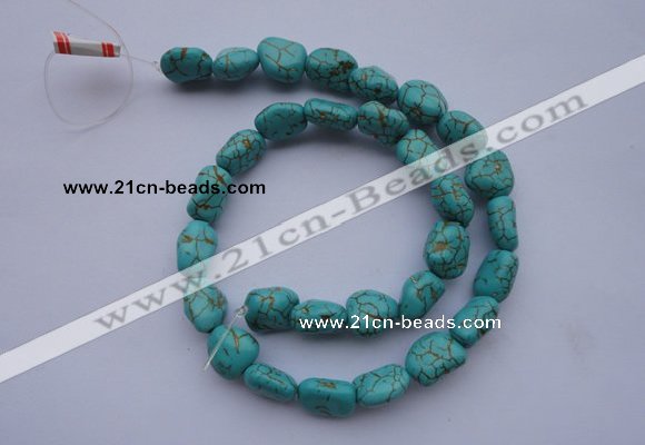 CTU30 15.5 inches 8*12mm freeform blue turquoise beads Wholesale