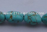 CTU31 15.5 inches 16*20mm freeform blue turquoise beads Wholesale