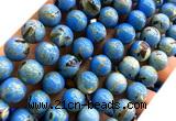 CTU3149 15 inches 10mm round gold vein howlite turquoise beads