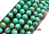 CTU3162 15 inches 8mm round gold vein howlite turquoise beads