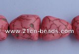 CTU33 15.5 inches 14*22mm freeform pink turquoise beads Wholesale