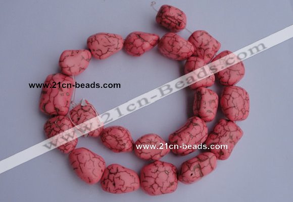 CTU33 15.5 inches 14*22mm freeform pink turquoise beads Wholesale