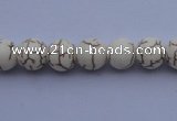 CTU34 15.5 inches 8mm round white turquoise strand beads Wholesale