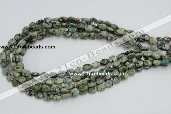 CTU412 15.5 inches 8*12mm oval African turquoise beads wholesale