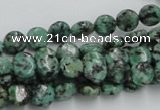 CTU415 15.5 inches 8mm flat round African turquoise beads wholesale