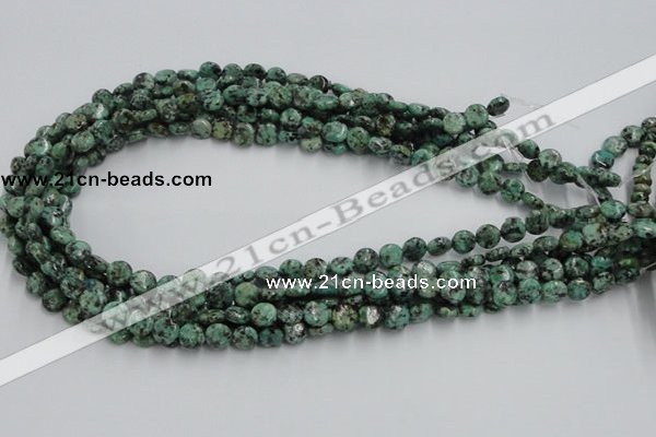 CTU415 15.5 inches 8mm flat round African turquoise beads wholesale