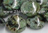 CTU418 15.5 inches 22mm flat round African turquoise beads wholesale