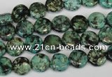 CTU490 15.5 inches 10mm flat round African turquoise beads wholesale